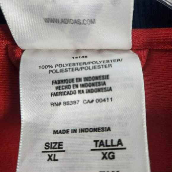 Adidas 3 Stripes Trefoil Warmup Jacket XL Red Navy Full Zip Retro Y2K Vintage - Picture 5 of 14